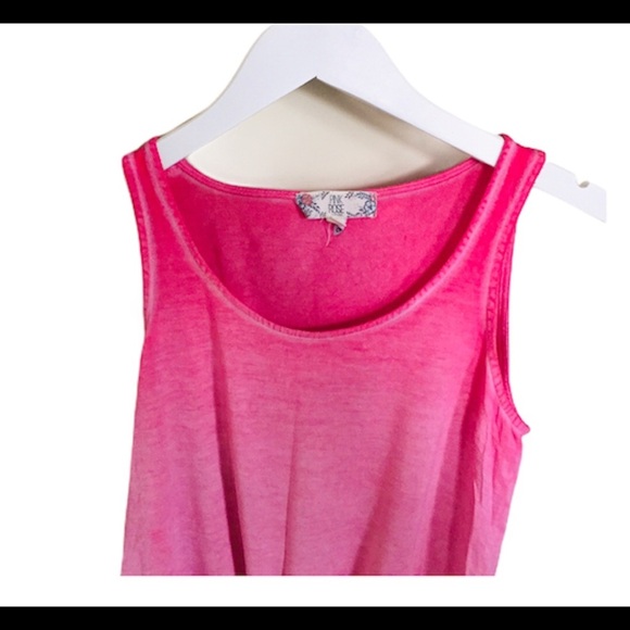 PINK ROSE Vintage Tie-Dye/Ombré Tank/Top With Knotted Tie Front Pink Size Small - Picture 8 of 10